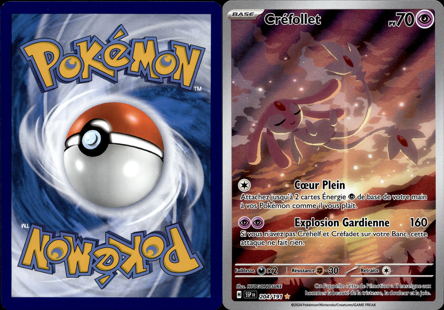 Pokémon Créfollet 204/191 FR Played Écarlate et Violet