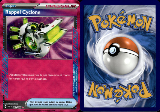 Pokémon Rappel Cyclone 162/167 FR Near Mint Noir et Blanc
